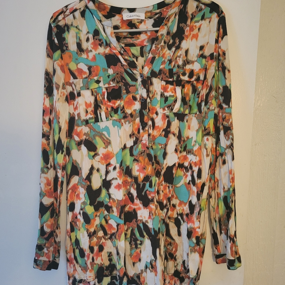 Calvin Klein multi colored blouse